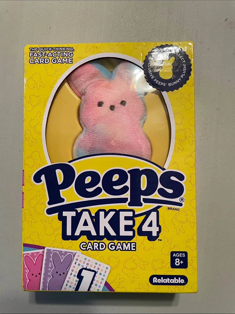 Take 4 Card Game - Pink Plush Bunny Edition New